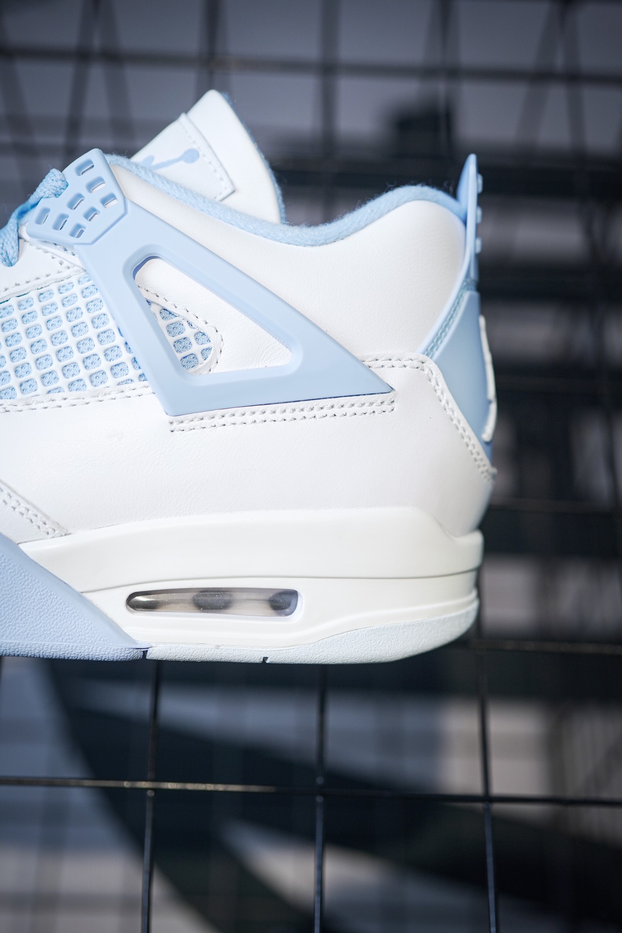 Air Jordan 4 "ALUMINUM" White Blue Small Flower