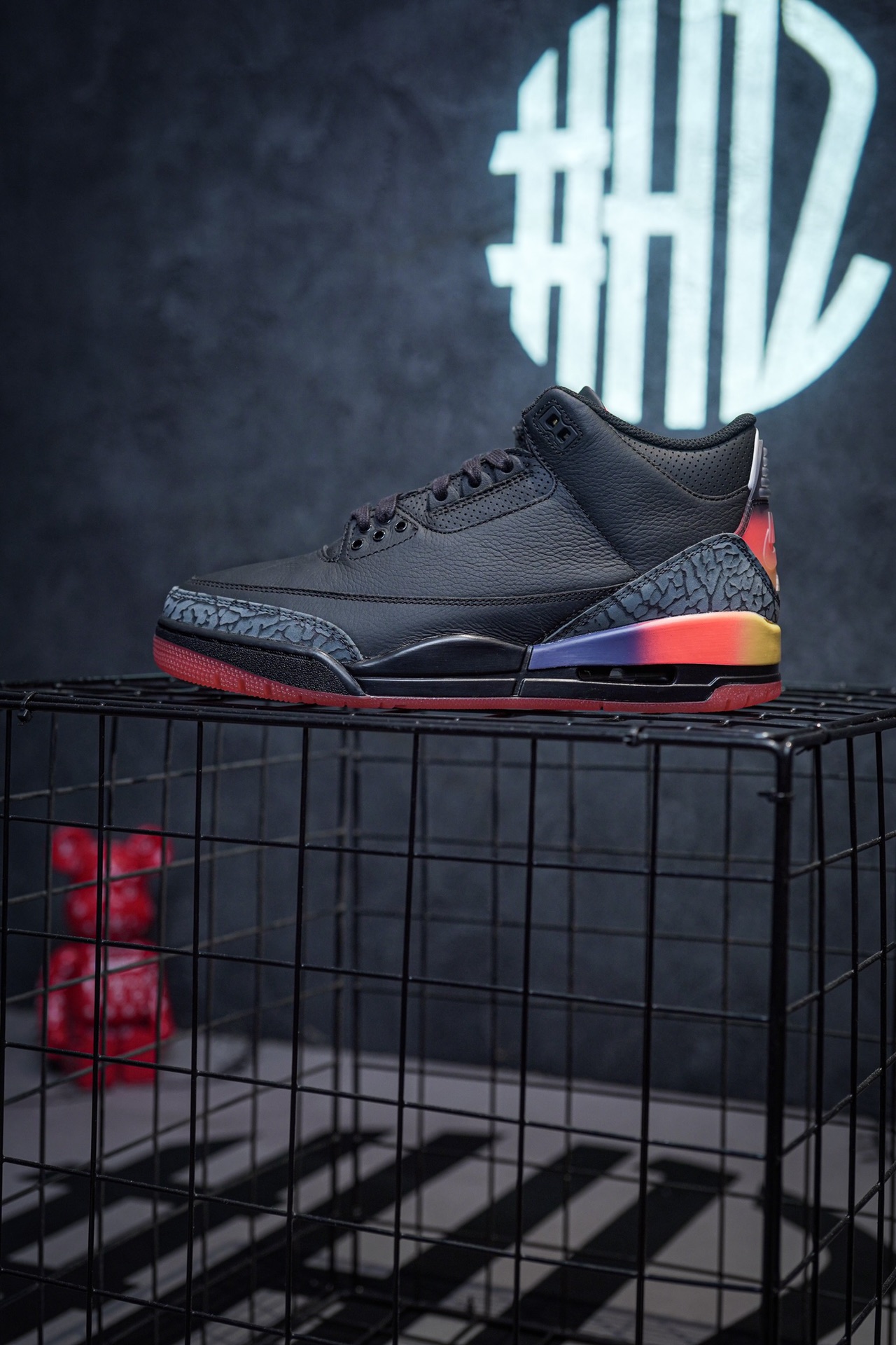 Balvin x Air Jordan 3 "Rio" black smiley face
