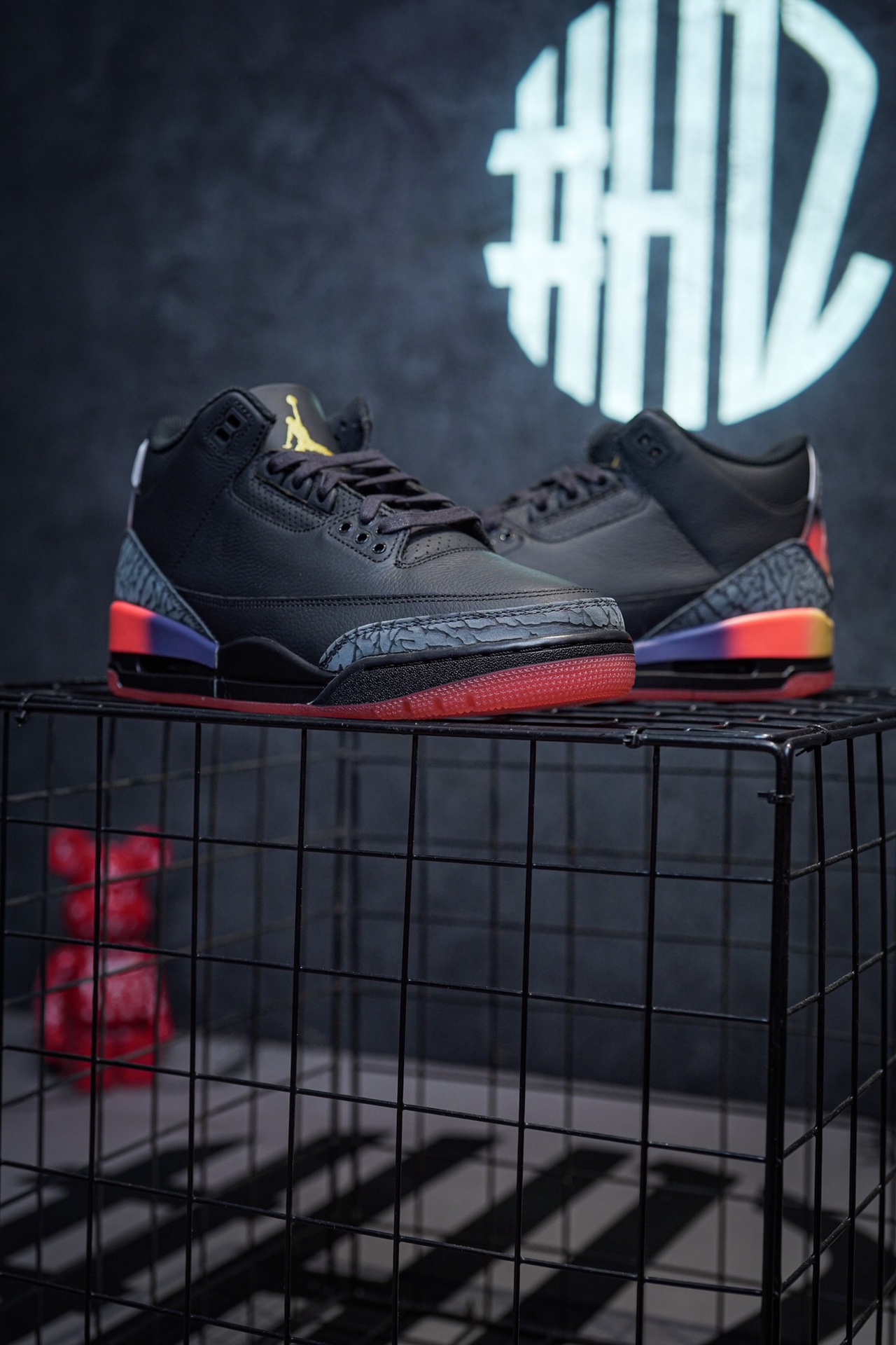 Balvin x Air Jordan 3 "Rio" black smiley face