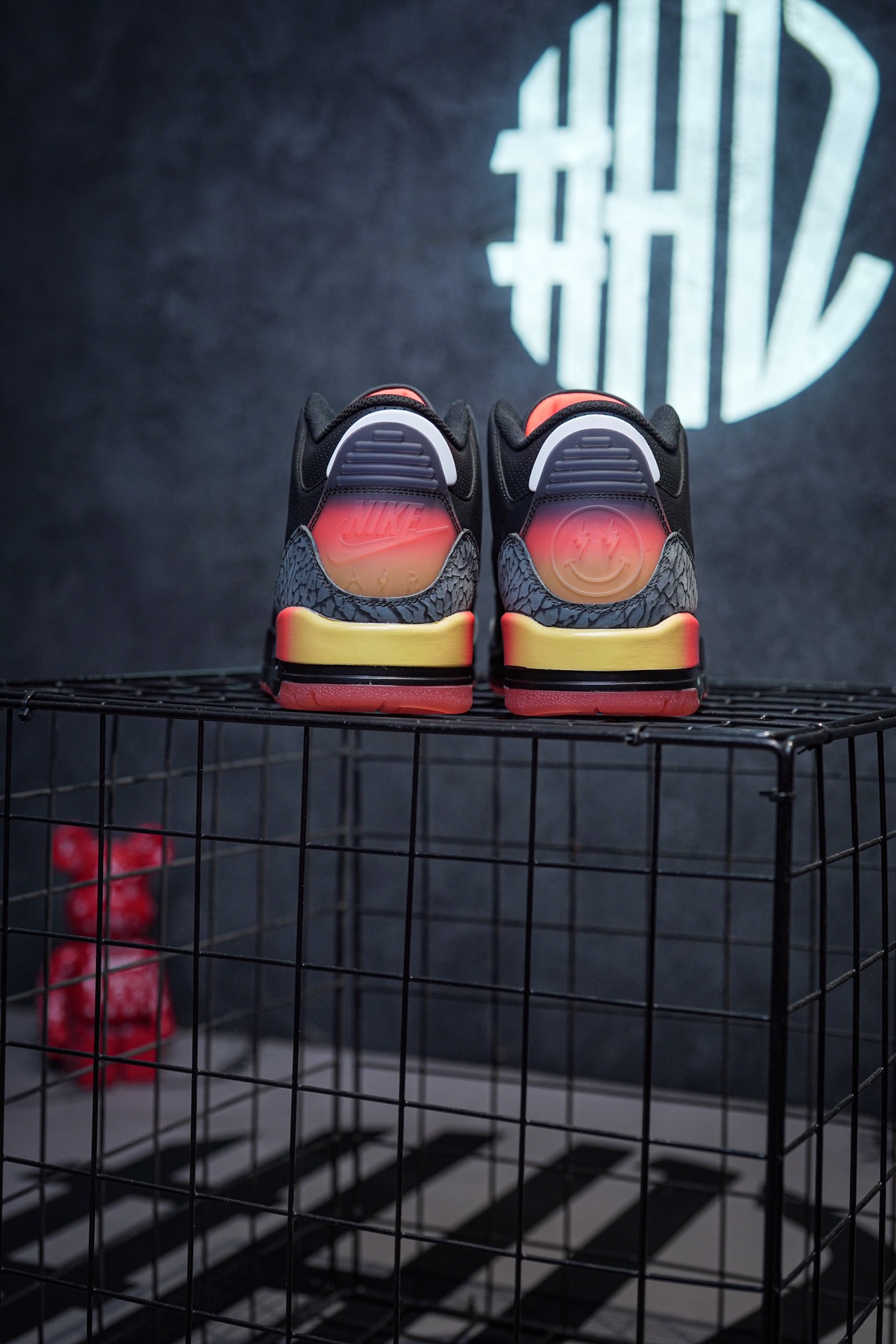 Balvin x Air Jordan 3 "Rio" black smiley face