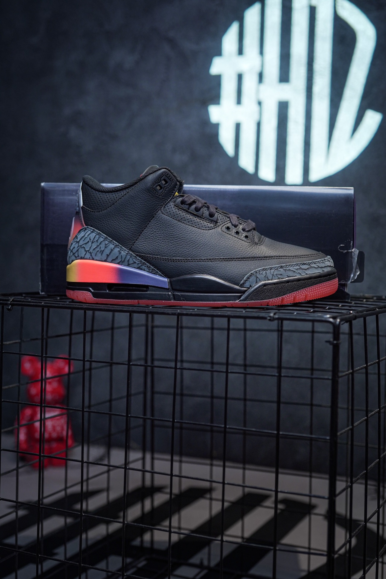 Balvin x Air Jordan 3 "Rio" black smiley face
