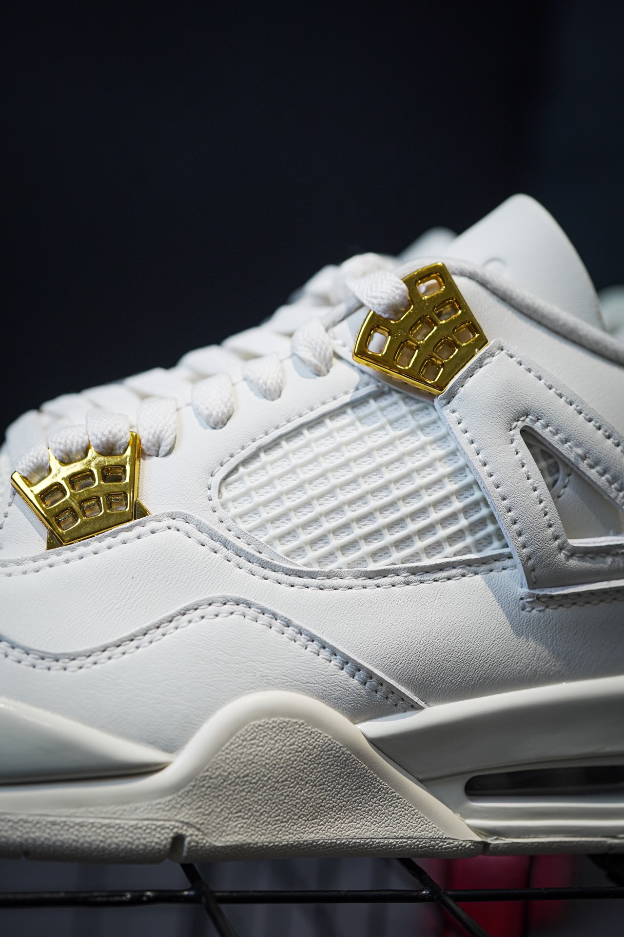 Air Jordan 4 'Metallic Gold' Cream White with Gold Buckle