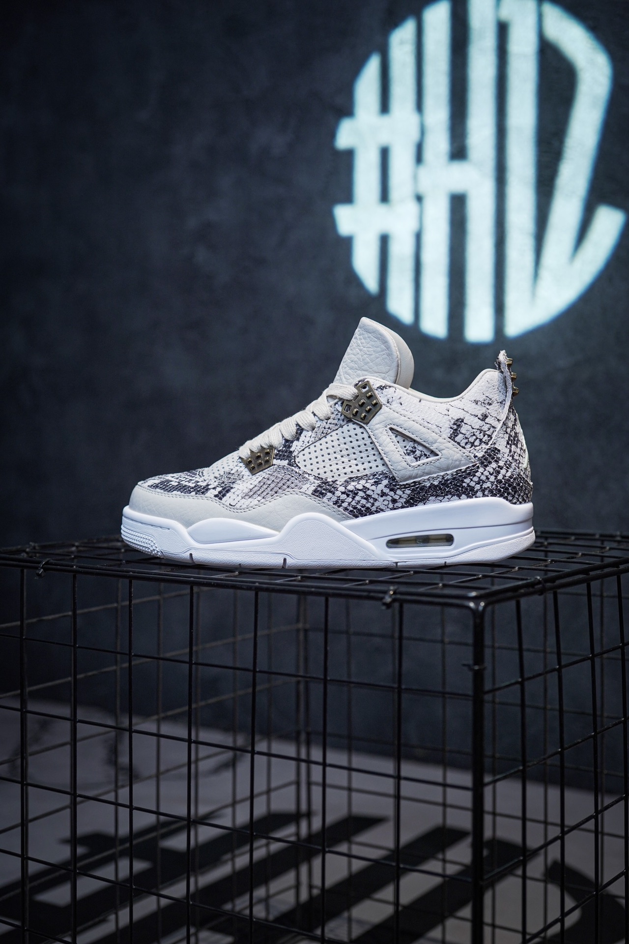 Air Jordan 4 Retro Snakeskin Gray and White Snakeskin