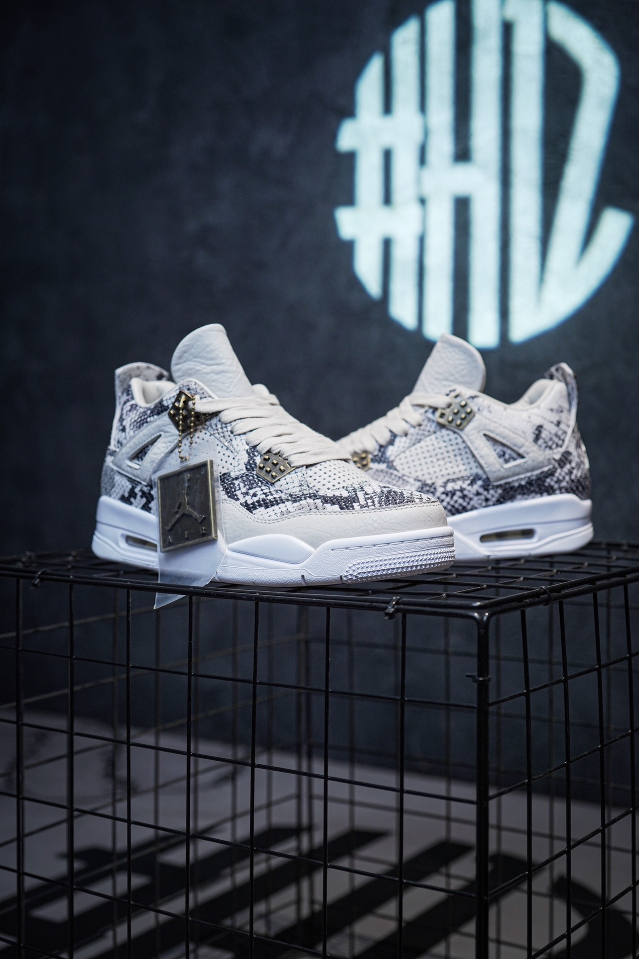 Air Jordan 4 Retro Snakeskin Gray and White Snakeskin