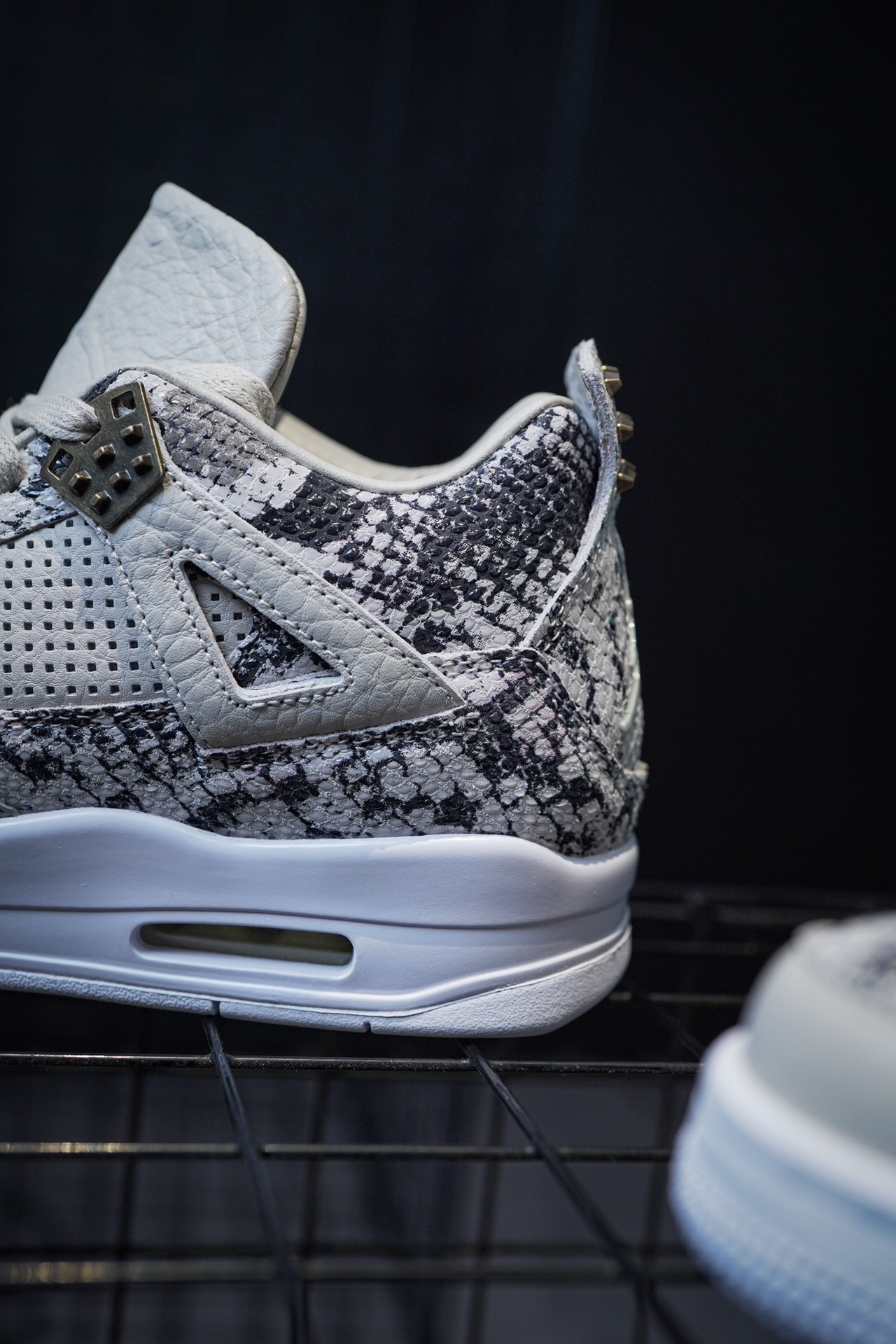 Air Jordan 4 Retro Snakeskin Gray and White Snakeskin