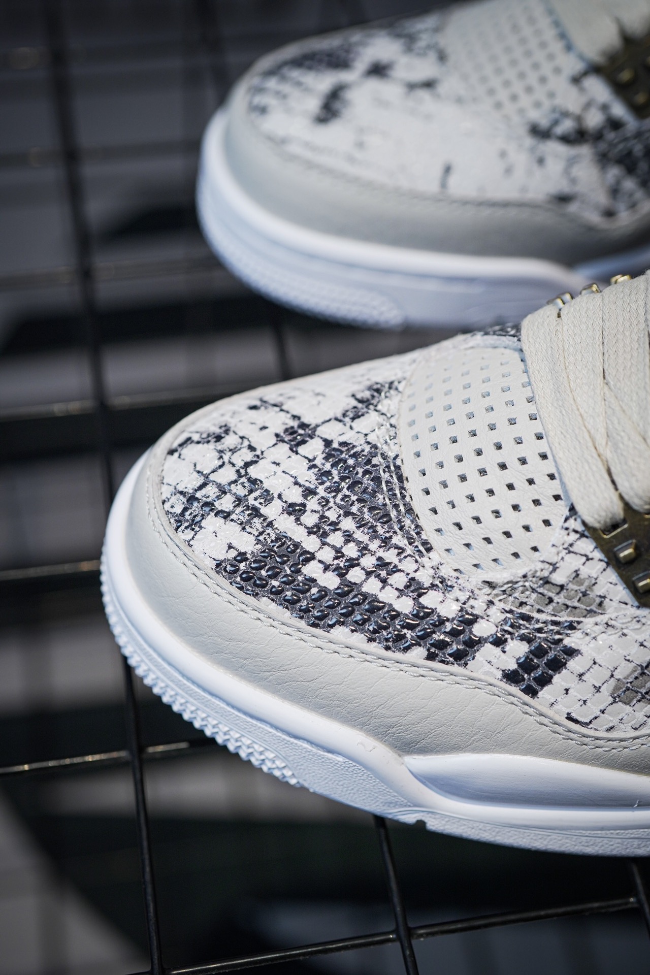 Air Jordan 4 Retro Snakeskin Gray and White Snakeskin