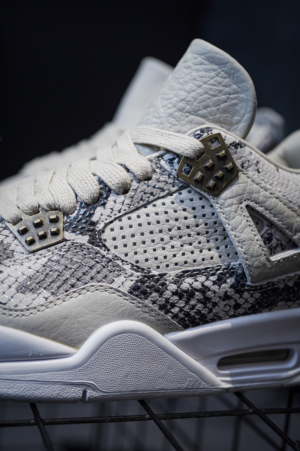 Air Jordan 4 Retro Snakeskin Gray and White Snakeskin