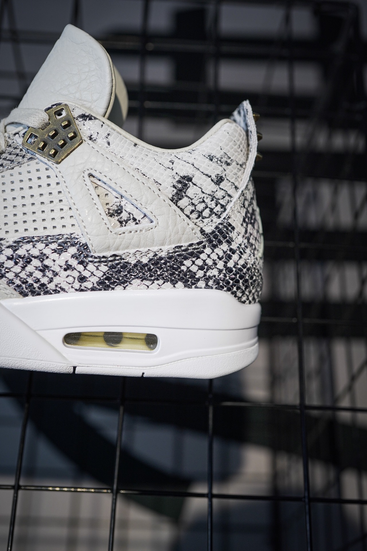 Air Jordan 4 Retro Snakeskin Gray and White Snakeskin
