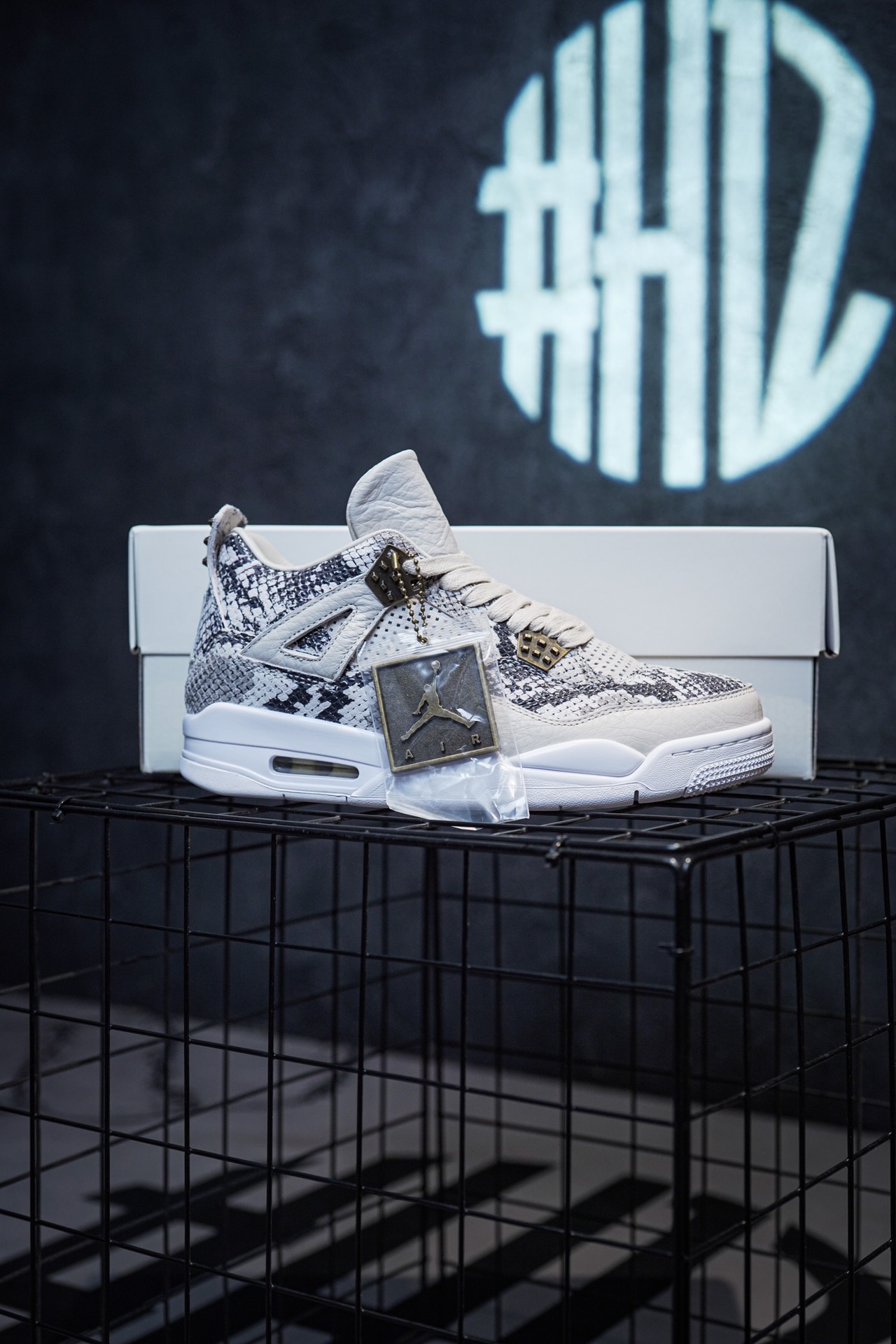 Air Jordan 4 Retro Snakeskin Gray and White Snakeskin