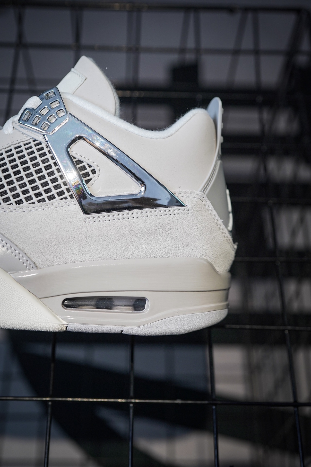 Air Jordan 4 Retro Pure Money Pure White Silver Buckle