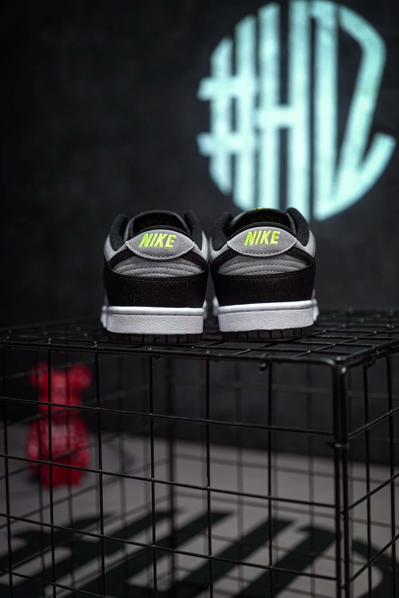 Nike Dunk Low Black Cool Grey Volt Mini Swoosh