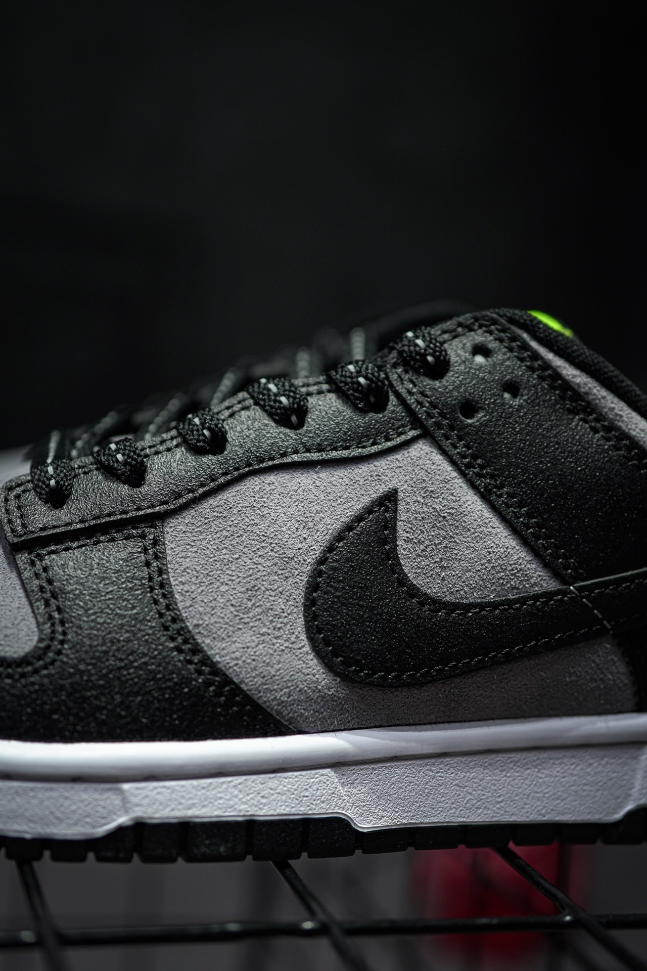 Nike Dunk Low Black Cool Grey Volt Mini Swoosh
