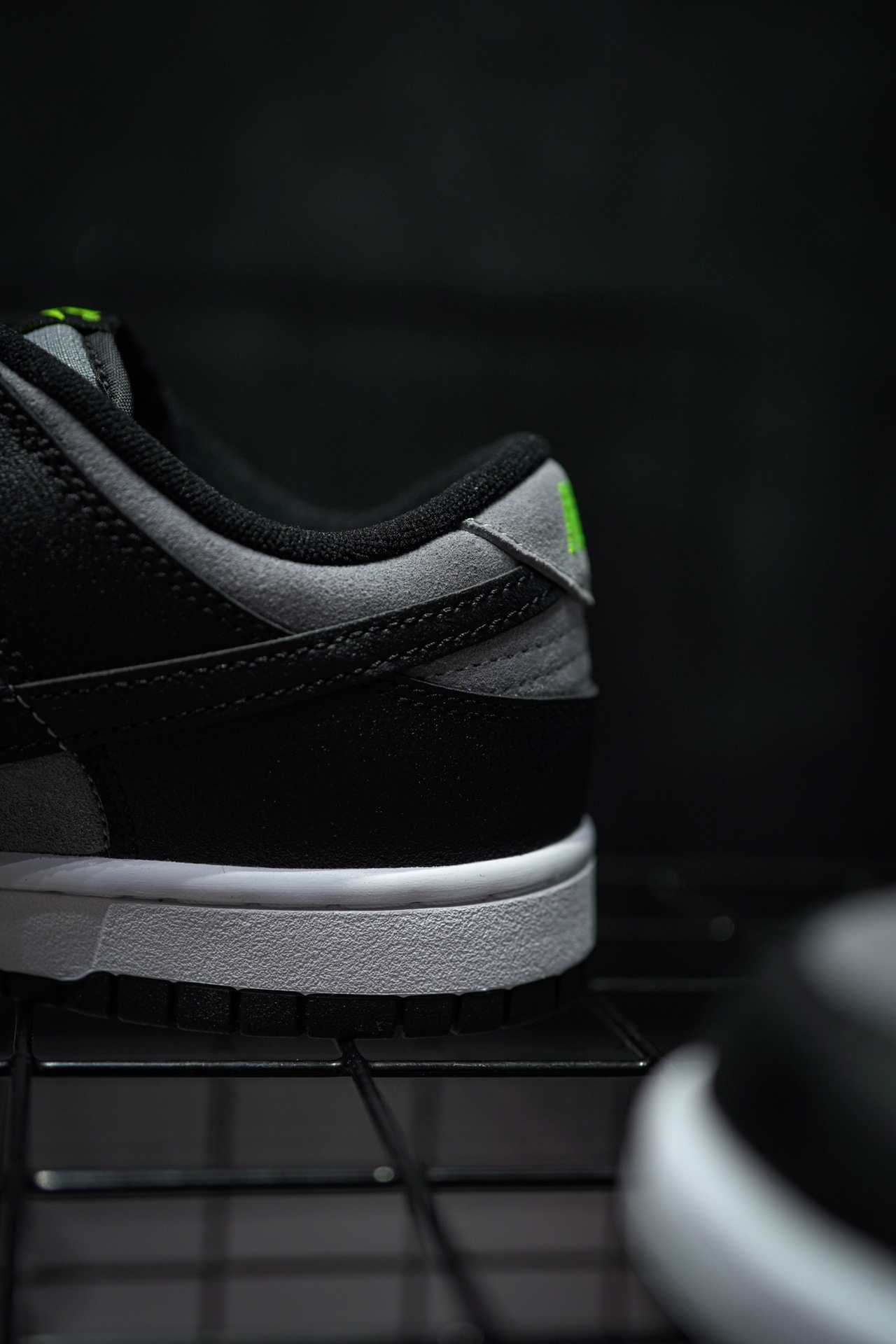 Nike Dunk Low Black Cool Grey Volt Mini Swoosh