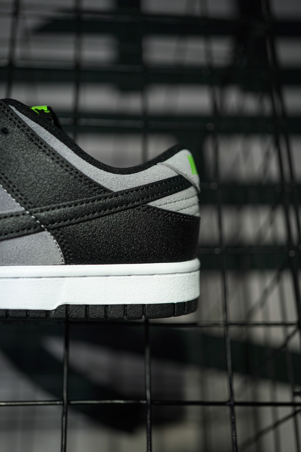 Nike Dunk Low Black Cool Grey Volt Mini Swoosh