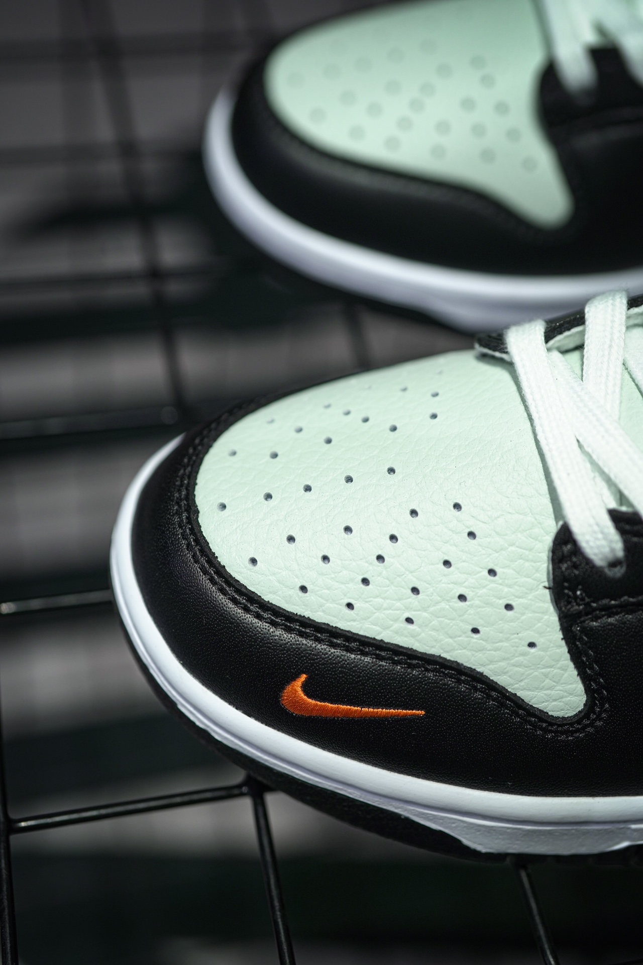 Nike Dunk Low Black Total Orange Mini Swoosh