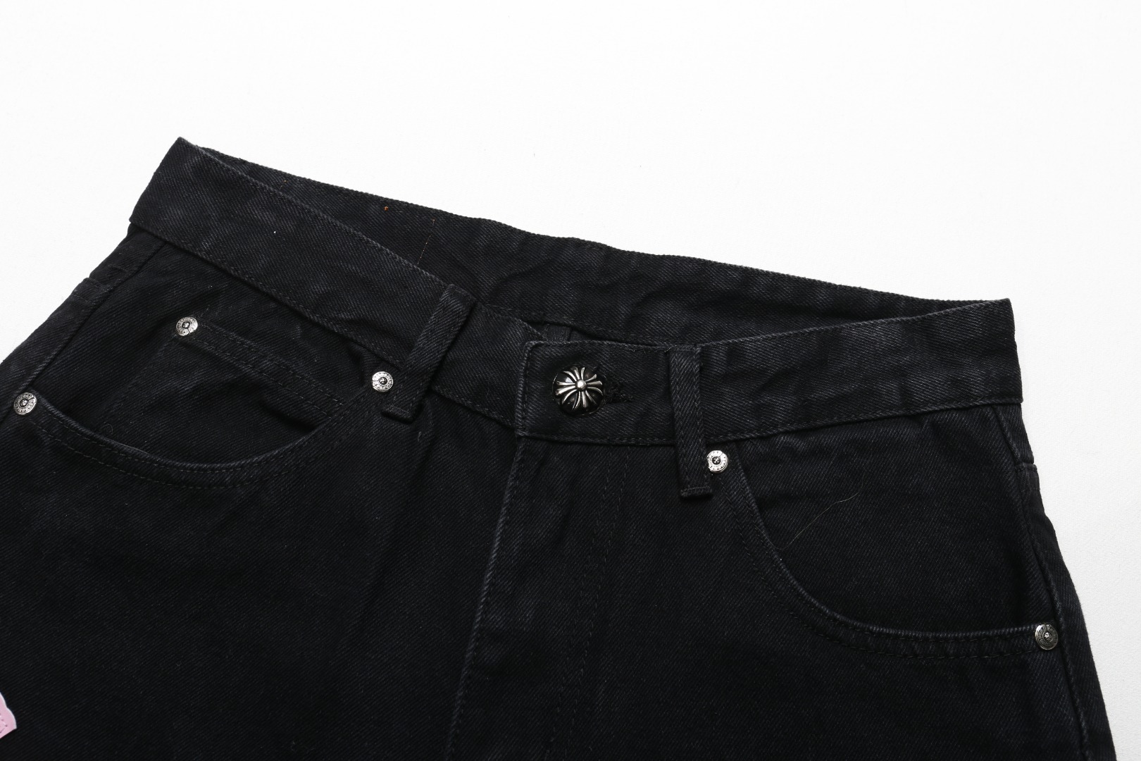 Chrome Hearts black and pink denim pants in 5 colors