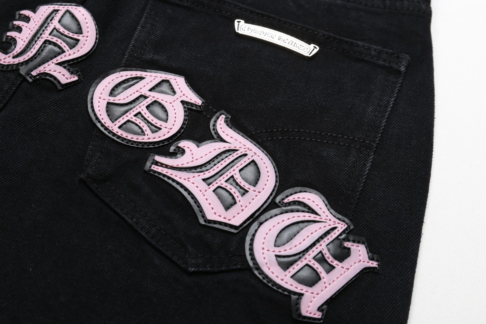 Chrome Hearts black and pink denim pants in 5 colors