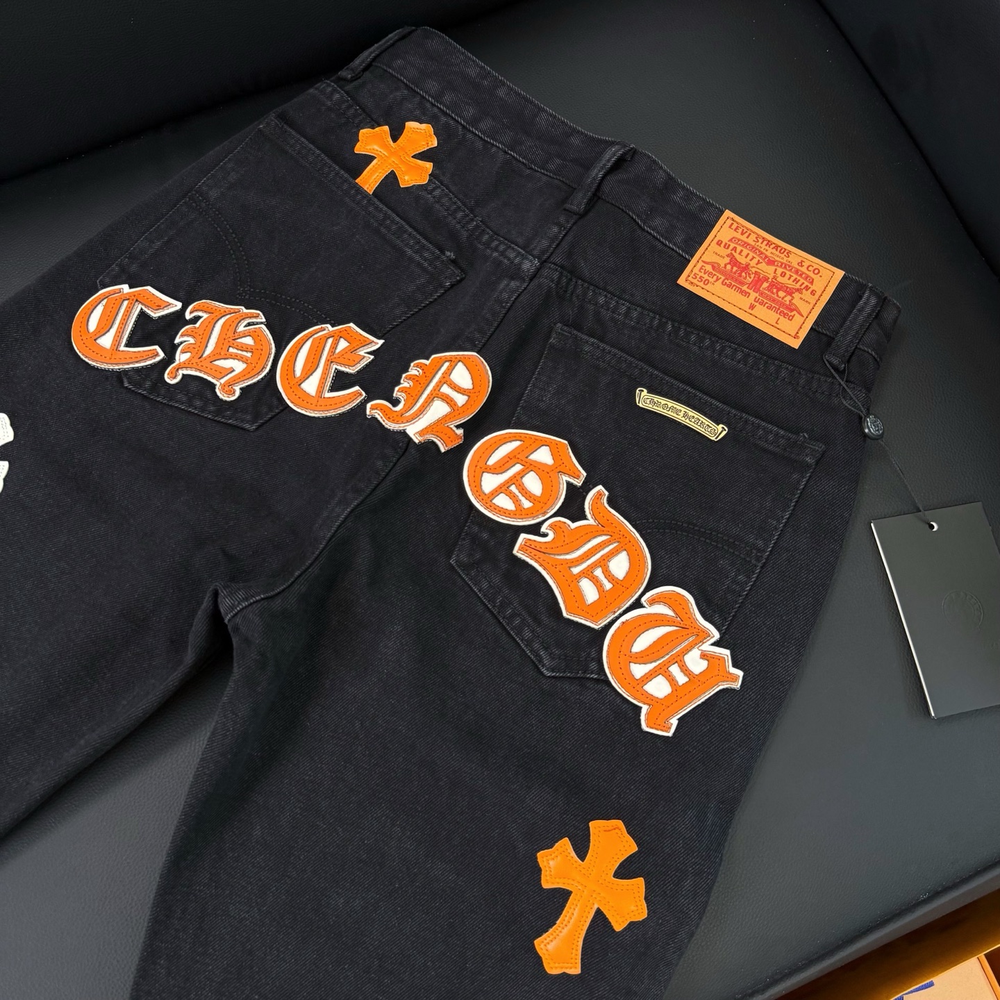 Chrome Hearts black and pink denim pants in 5 colors