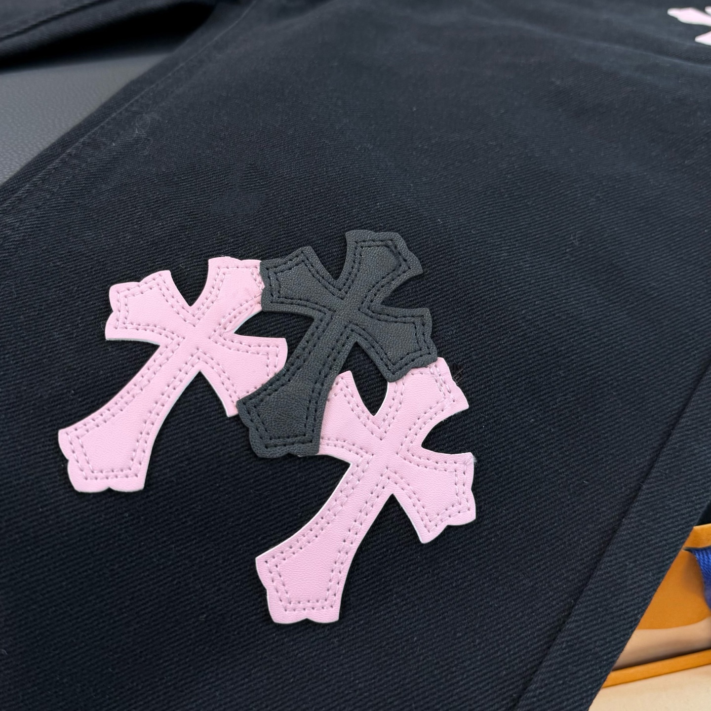Chrome Hearts black and pink denim pants in 5 colors