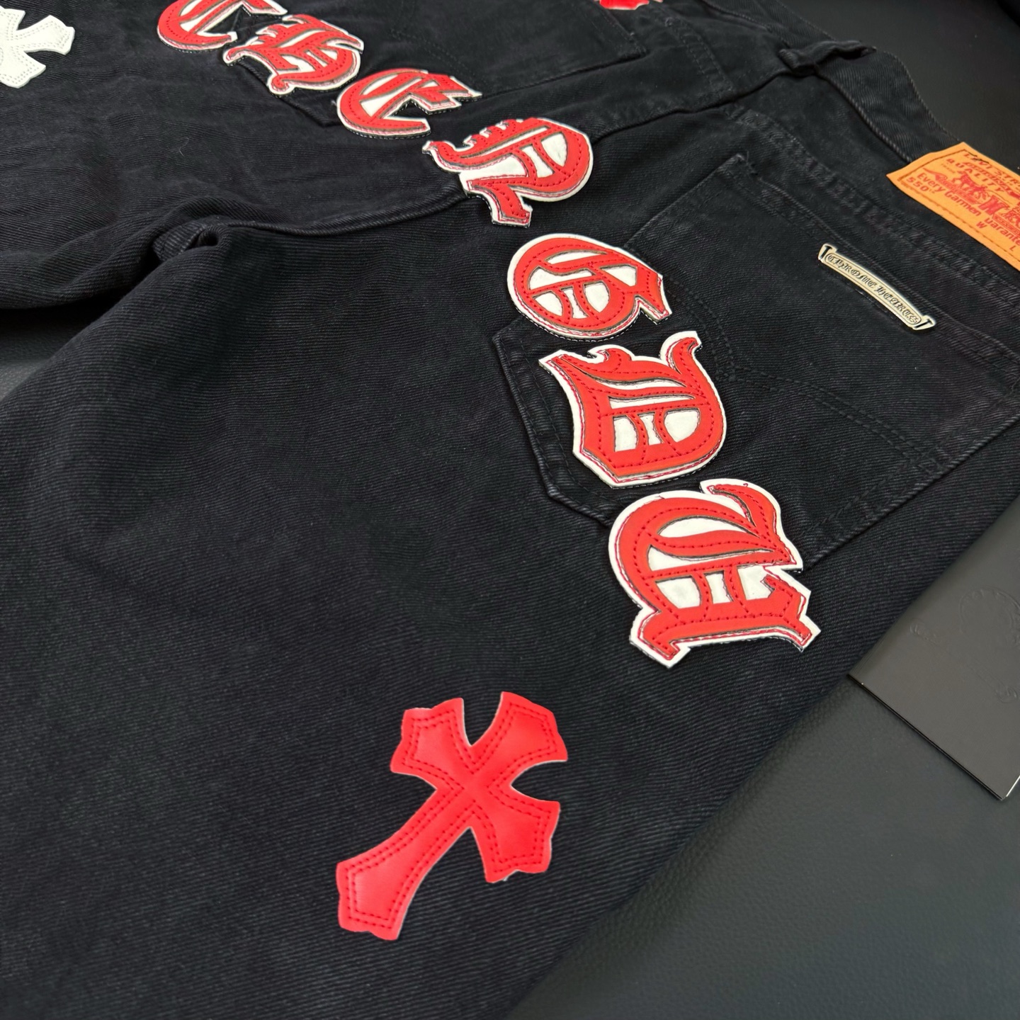 Chrome Hearts black and pink denim pants in 5 colors