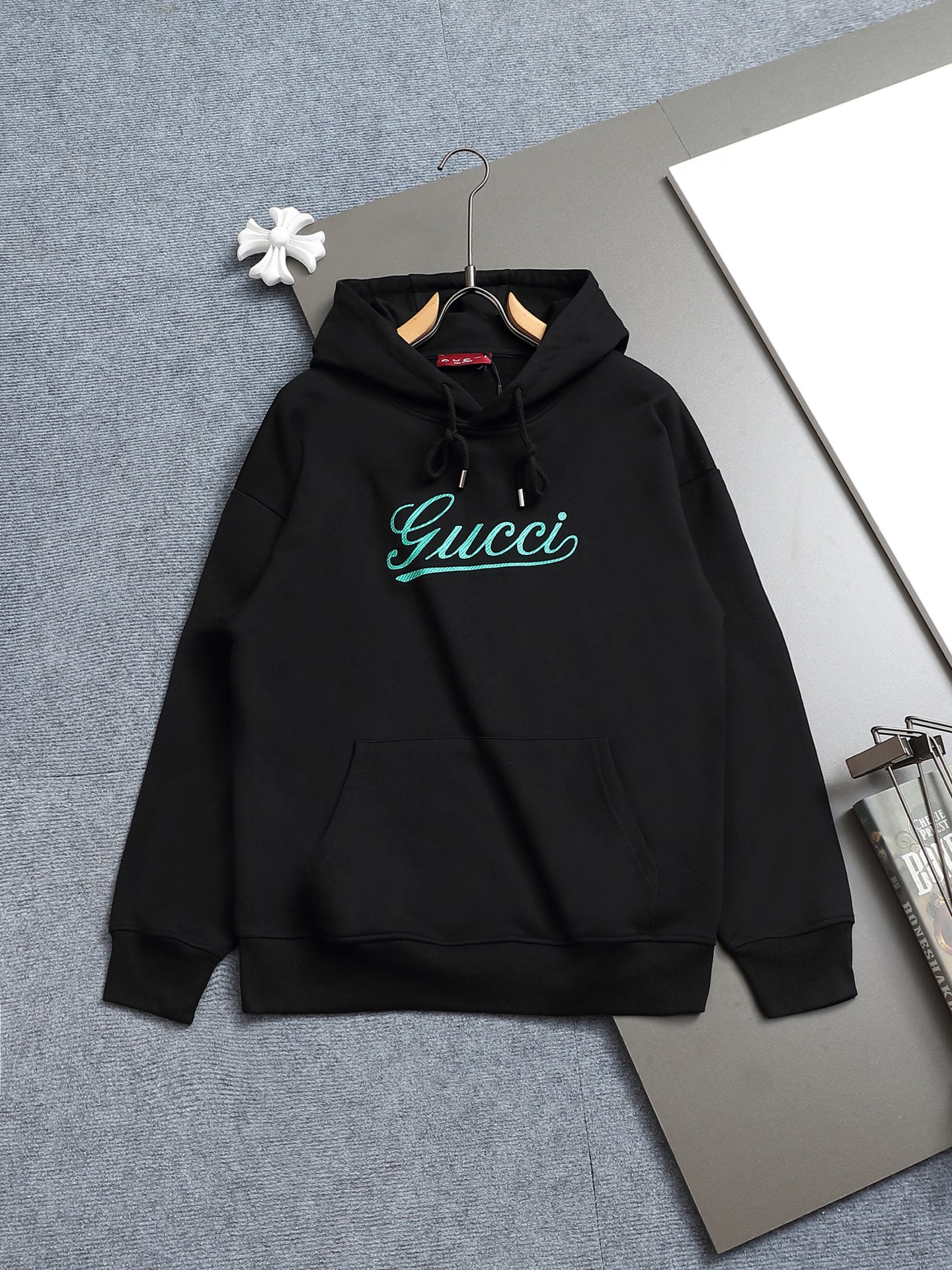 Gucci super classic color-block printed hoodie