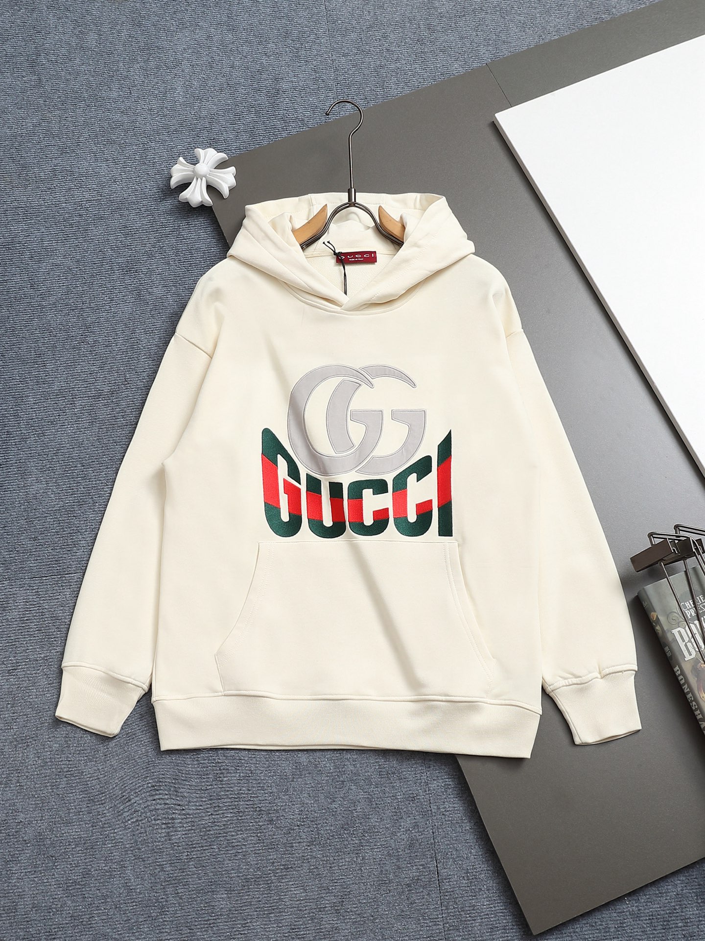 Gucci super classic color-block printed hoodie