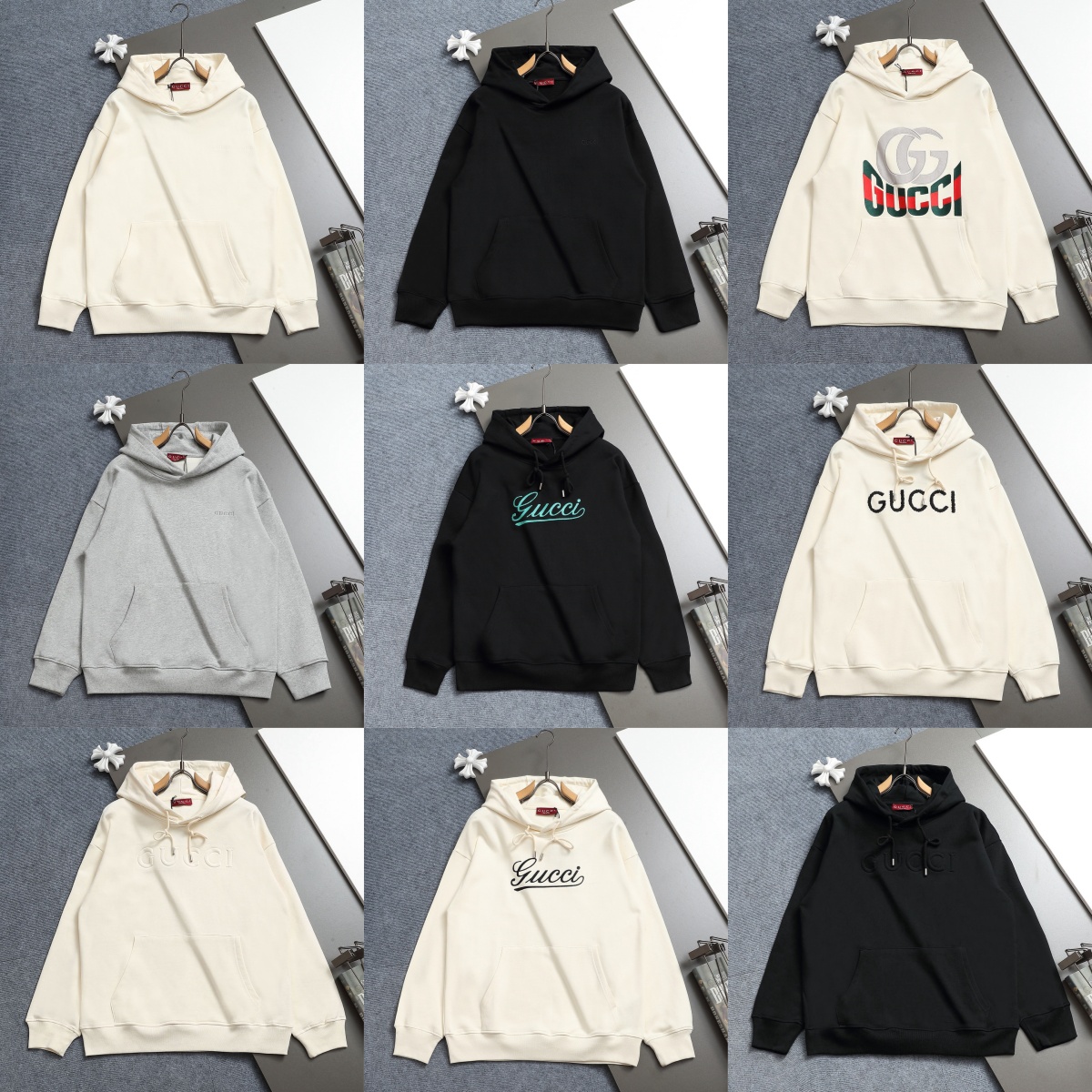 Gucci super classic color-block printed hoodie