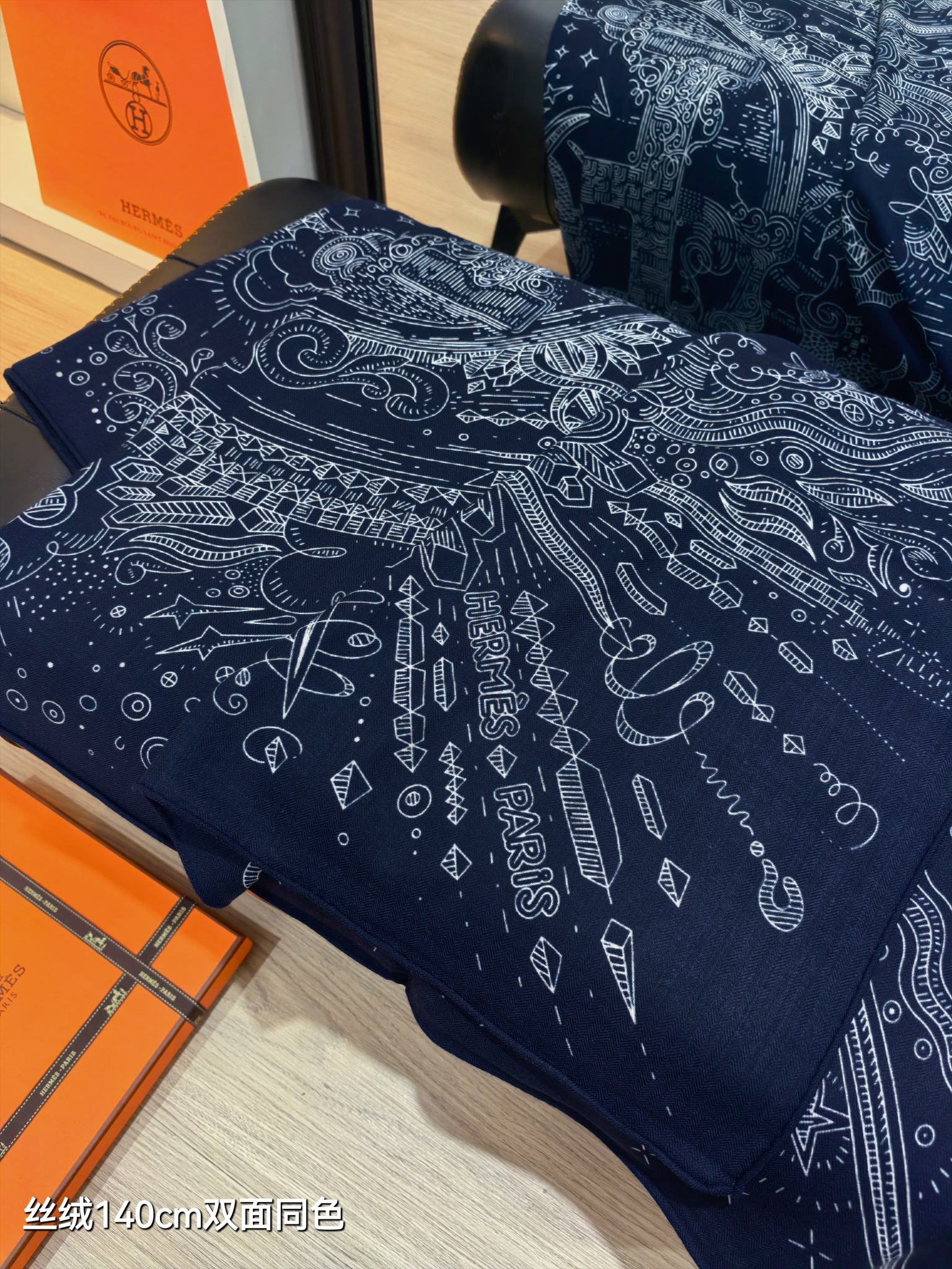 Hermès Carré 100 Cashmere Silk Scarf