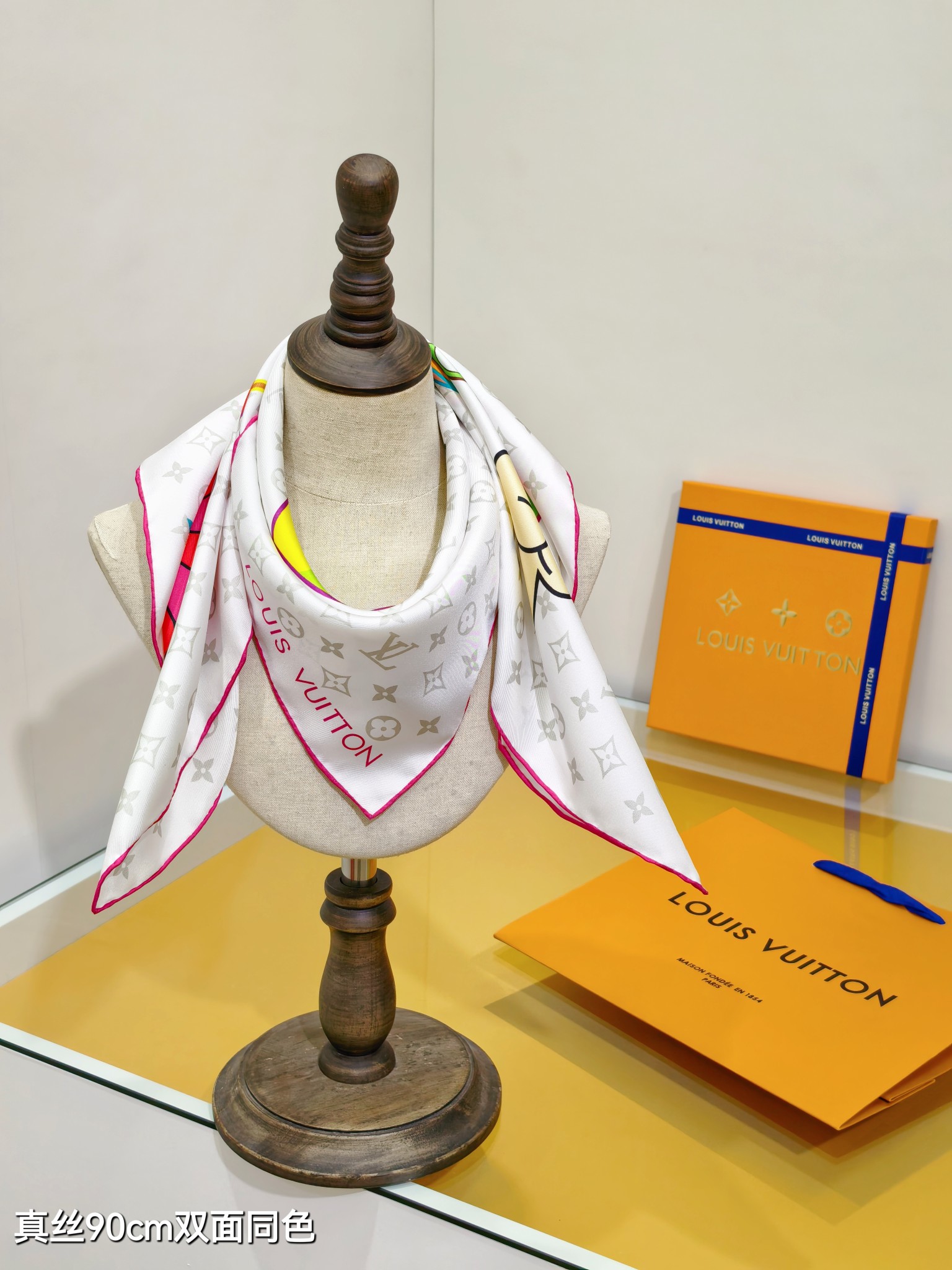 LV x TM monogrammed ultra-flat scarf