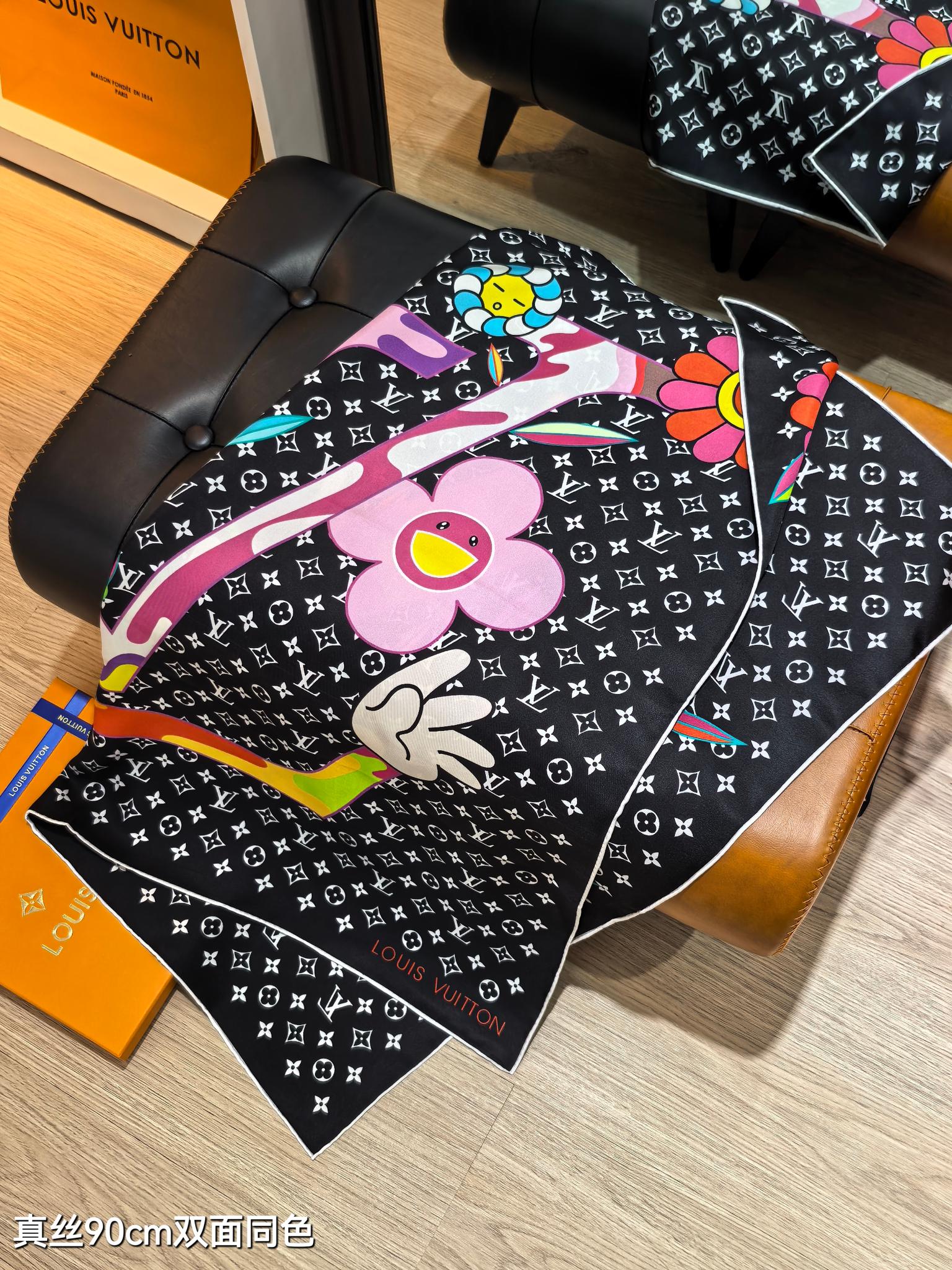 LV x TM monogrammed ultra-flat scarf