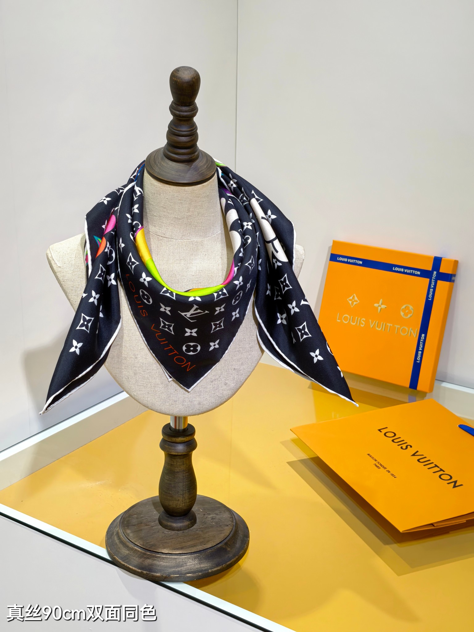 LV x TM monogrammed ultra-flat scarf