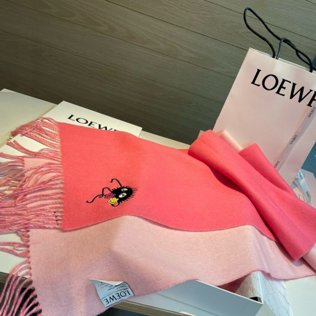 LOEWE red and pink scarf