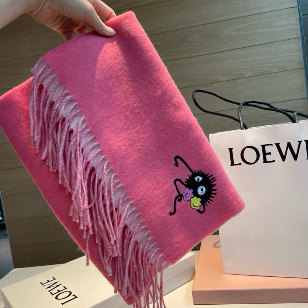 LOEWE red and pink scarf