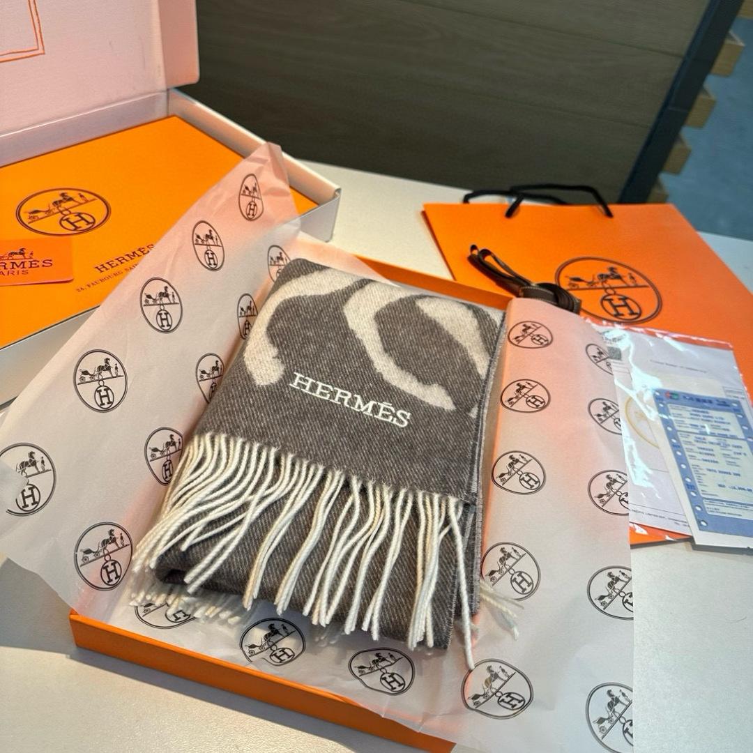 Hermès scarf in three colors