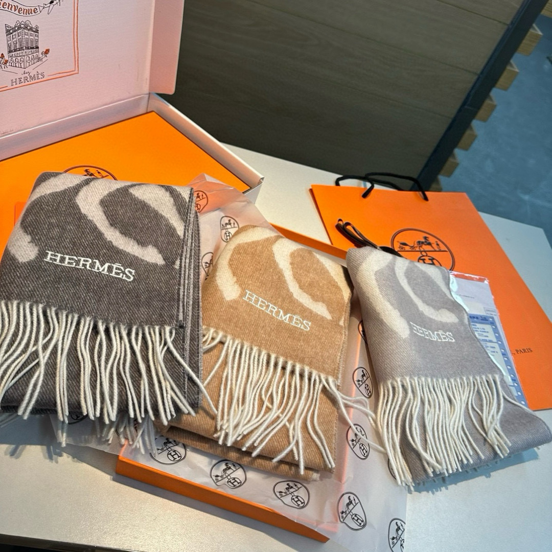Hermès scarf in three colors