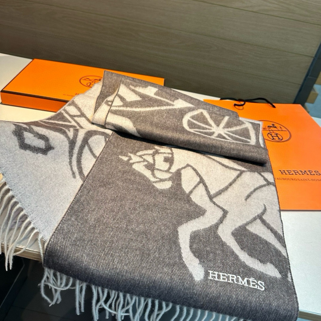 Hermès scarf in three colors