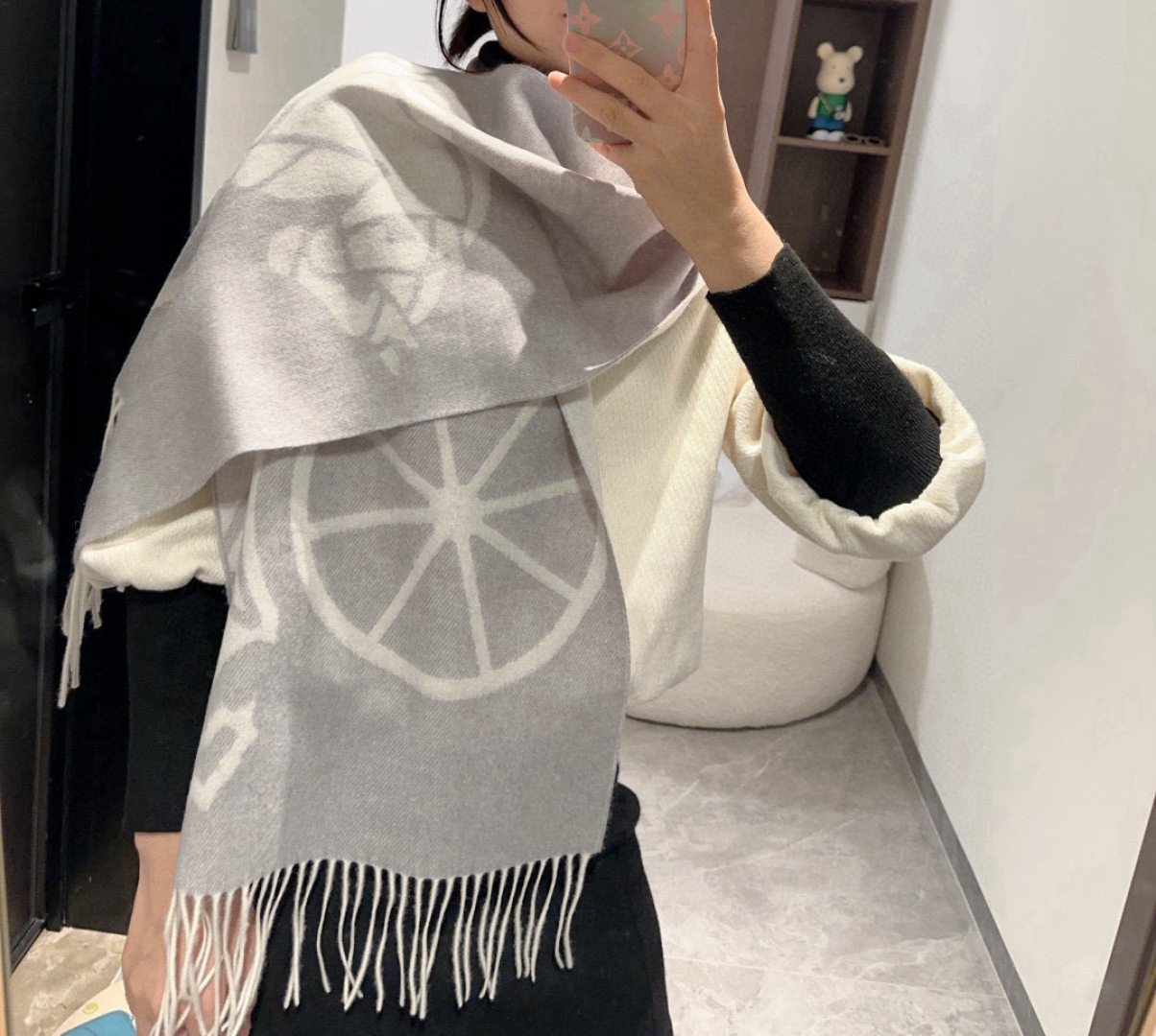 Hermès scarf in three colors
