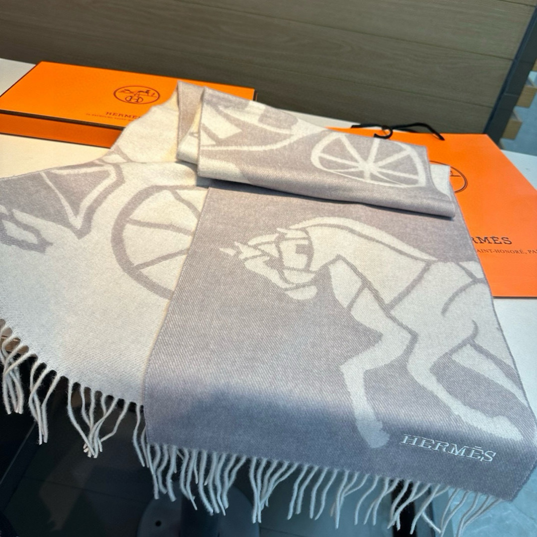 Hermès scarf in three colors