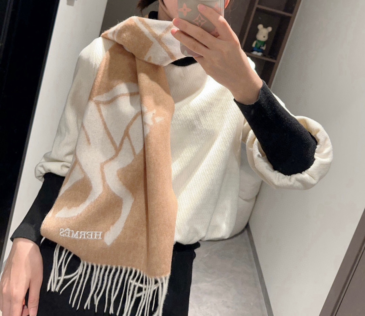 Hermès scarf in three colors