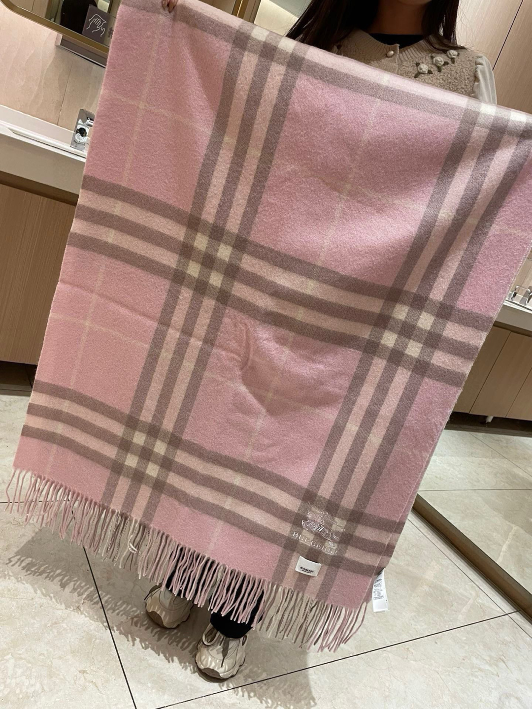Burberry Warhorse Embroidered Classic Check Shawl