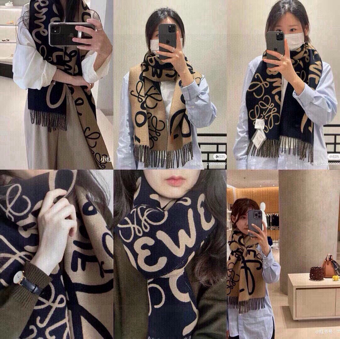 LOEWE graffiti double-sided scarf, unisex