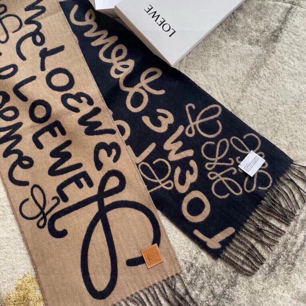 LOEWE graffiti double-sided scarf, unisex