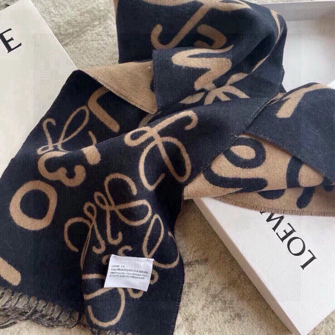 LOEWE graffiti double-sided scarf, unisex