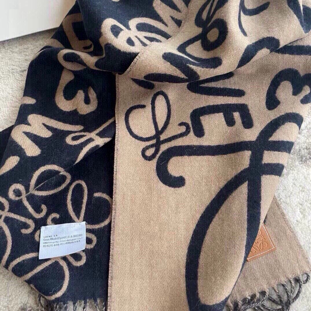 LOEWE graffiti double-sided scarf, unisex