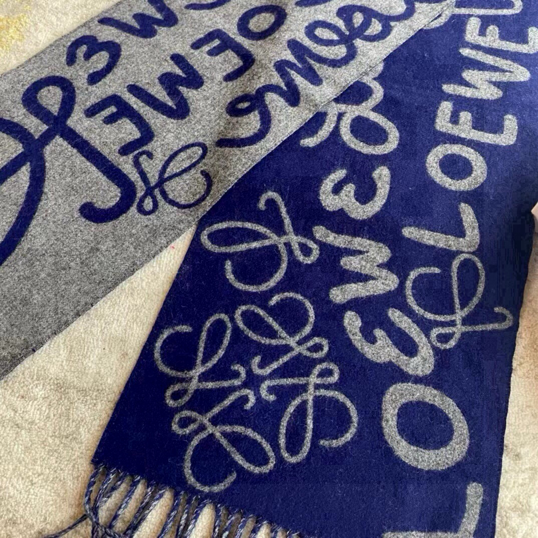 LOEWE graffiti double-sided scarf, unisex