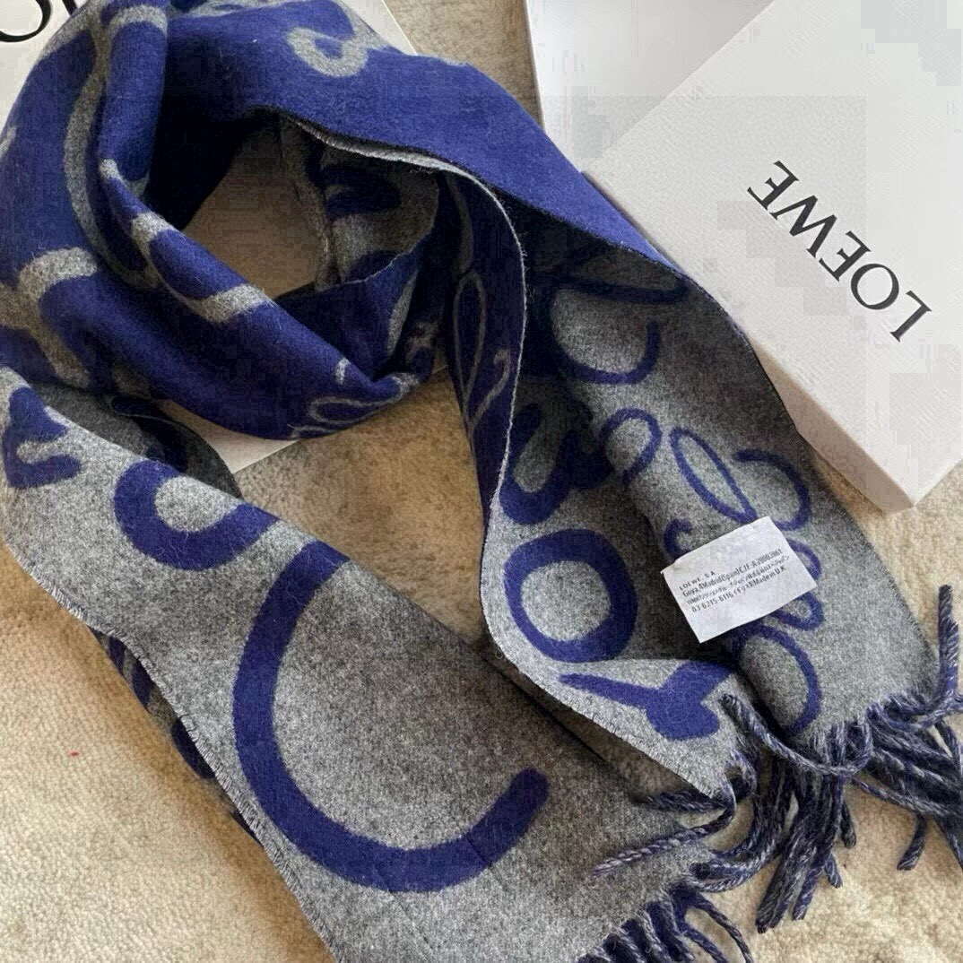 LOEWE graffiti double-sided scarf, unisex