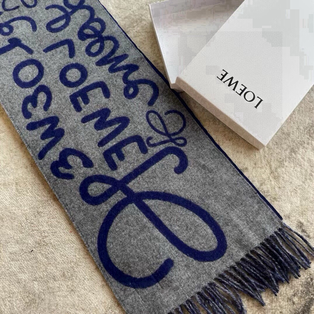 LOEWE graffiti double-sided scarf, unisex