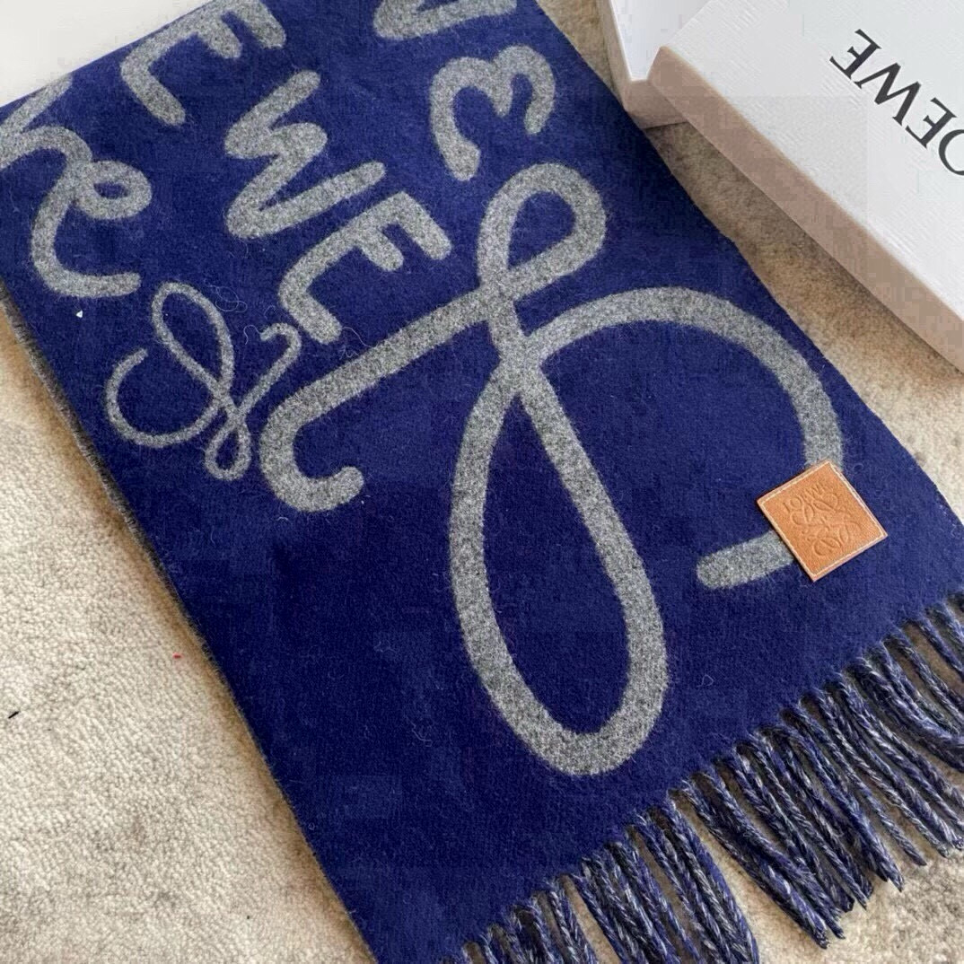 LOEWE graffiti double-sided scarf, unisex