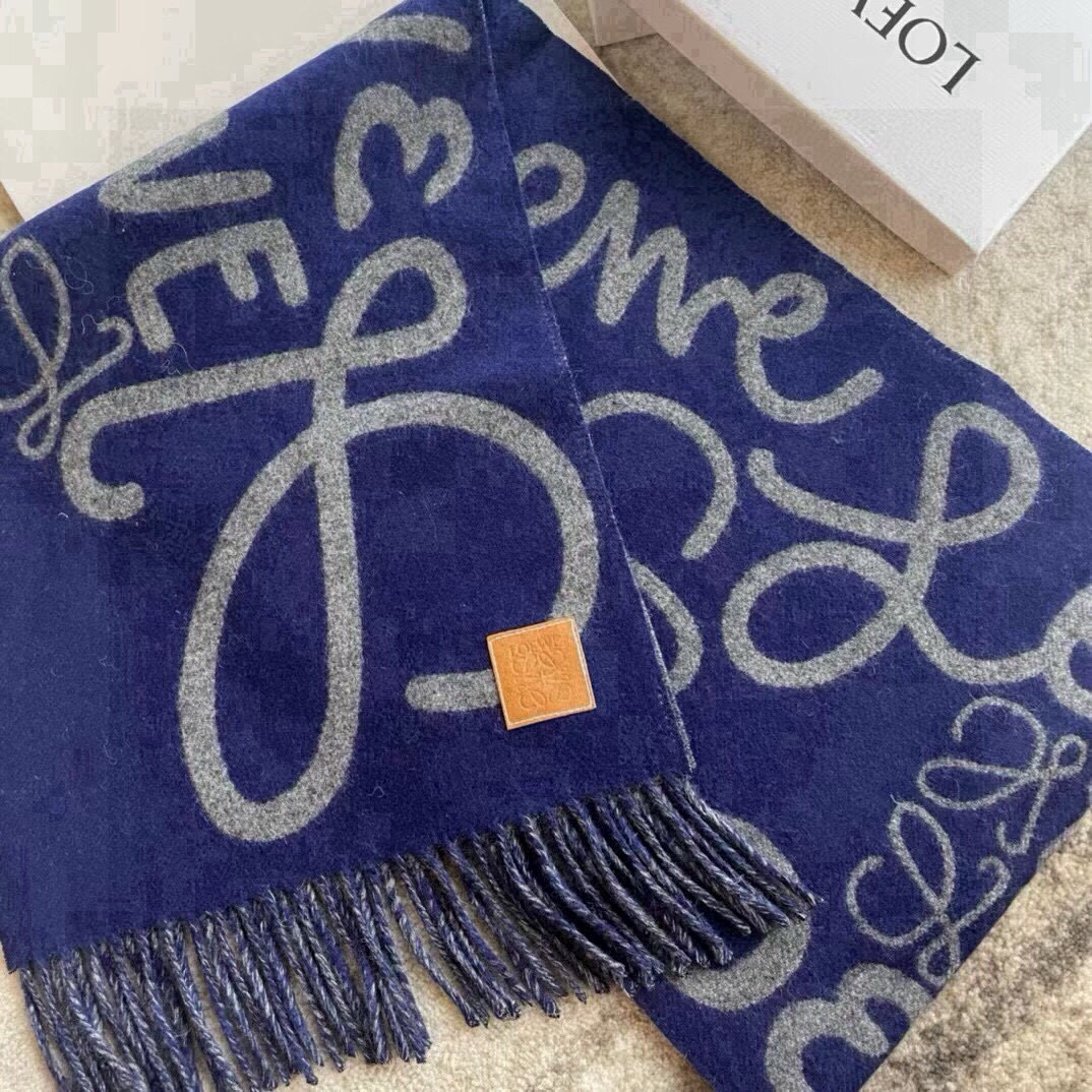 LOEWE graffiti double-sided scarf, unisex