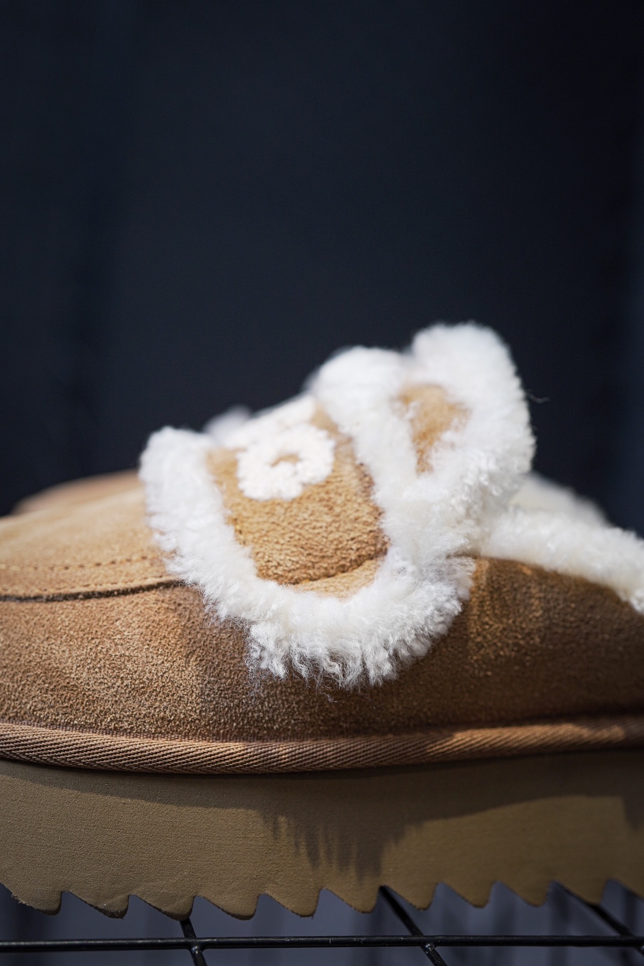 UGG Snow Boots Square Pudding Half Slip-On Chestnut/Walnut